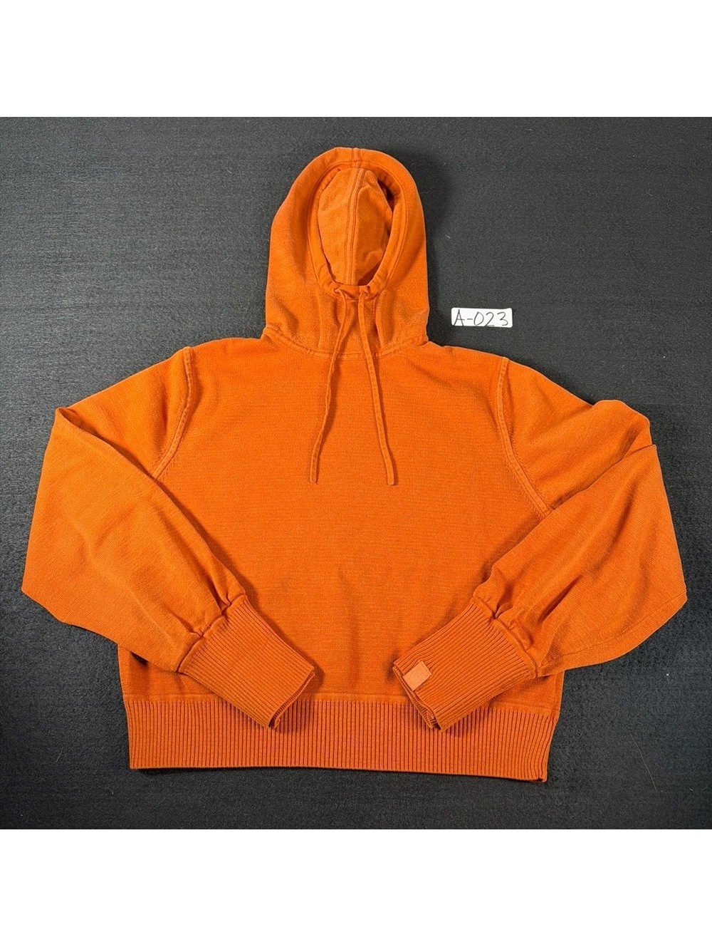 KEYS Athleta Alicia Keys Women XXS Rust Orange Knit Hoodie Sweater Thumbholes